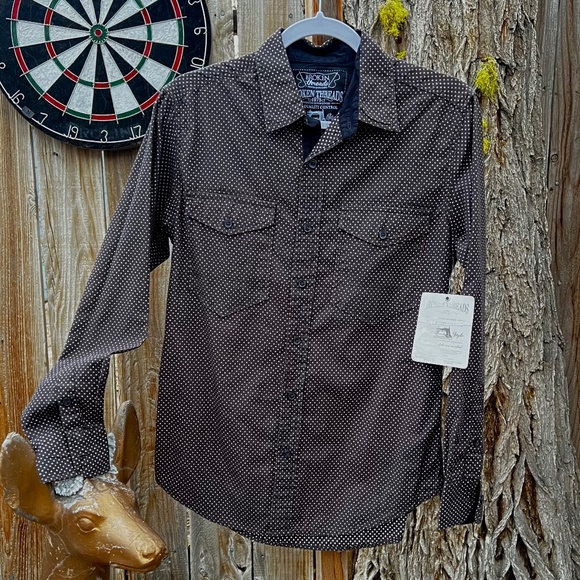 Broken Threads Mod Polka Dot Button Down Shirt. - Picture 1 of 5